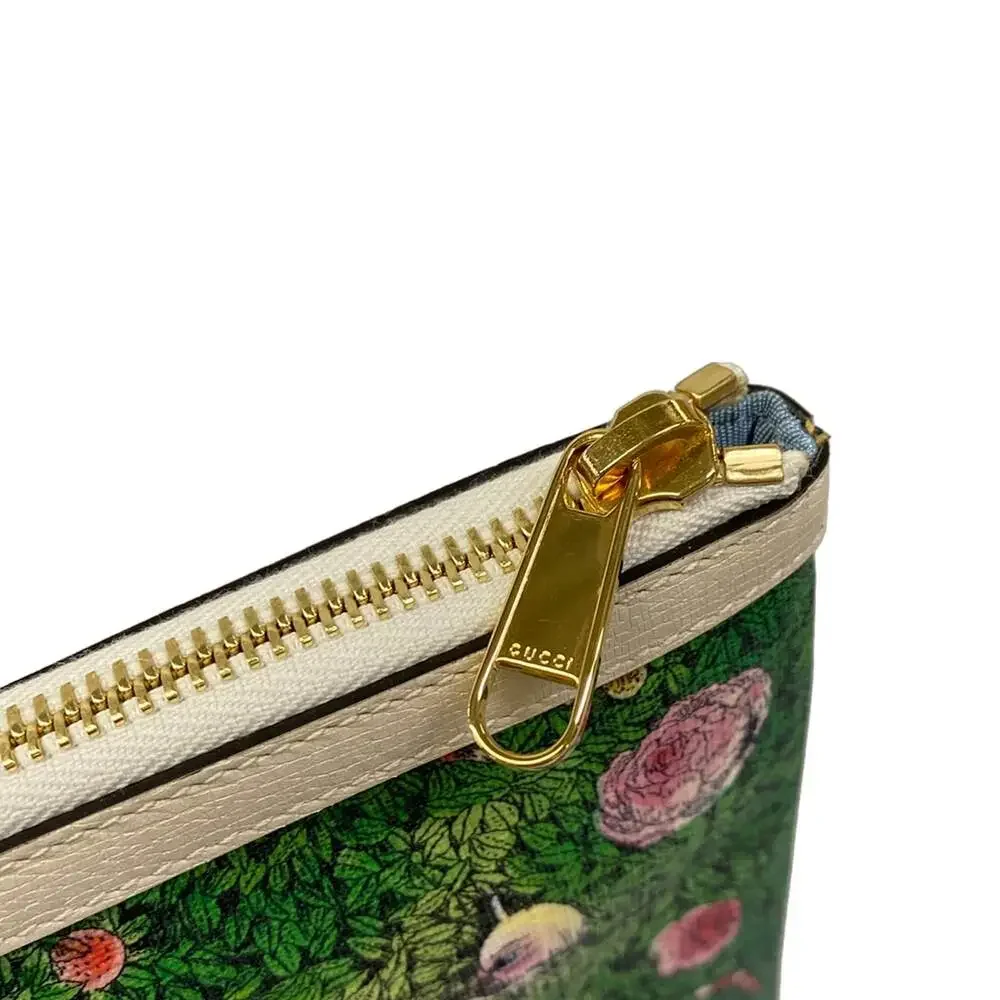 Gucci Ophidia, Yuko Higuchi Clutch Bag 517551 Green Cream Multi PVC Leather
